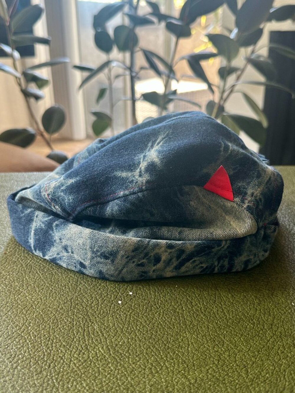 Custom Denim Tie-Dye Brimless Snapback Hat Hip Hop Streetwear One Size Unworn Ca